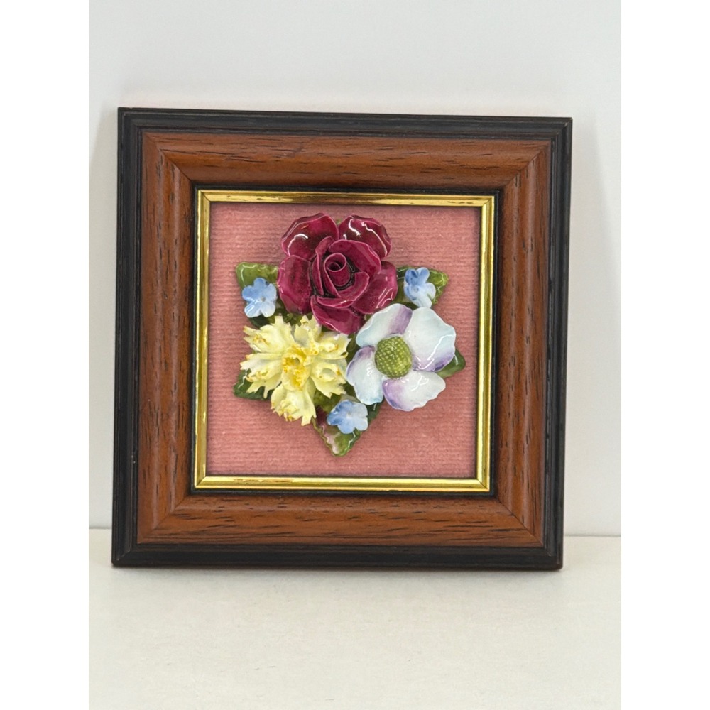 Swangrove Ltd Bone China Floral 3D Framed Wall Art Handmade England Vintage